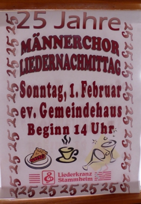 25 Jahre Männerchor - Liedernachmittag 01.02.